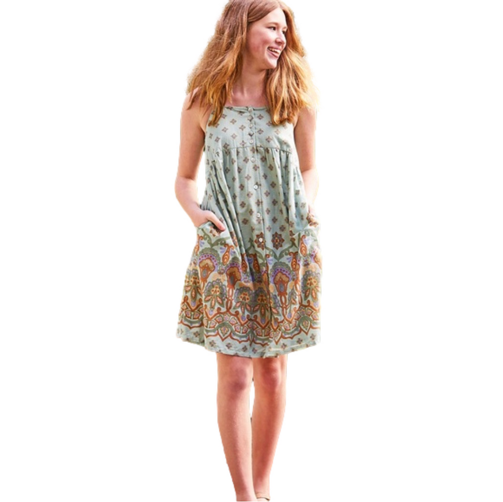 April cornier strappy tunic dress mint green pattern - Picture 2 of 11